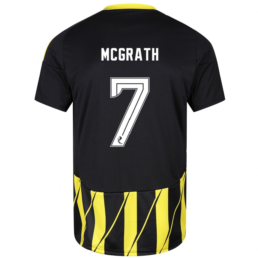 Niño Fútbol Camiseta Jamie Mcgrath #7 Negro Amarillo 2ª Equipación 2024/25 Perú