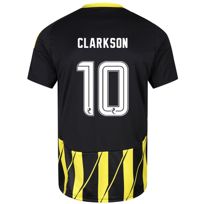 Niño Fútbol Camiseta Leighton Clarkson #10 Negro Amarillo 2ª Equipación 2024/25 Perú