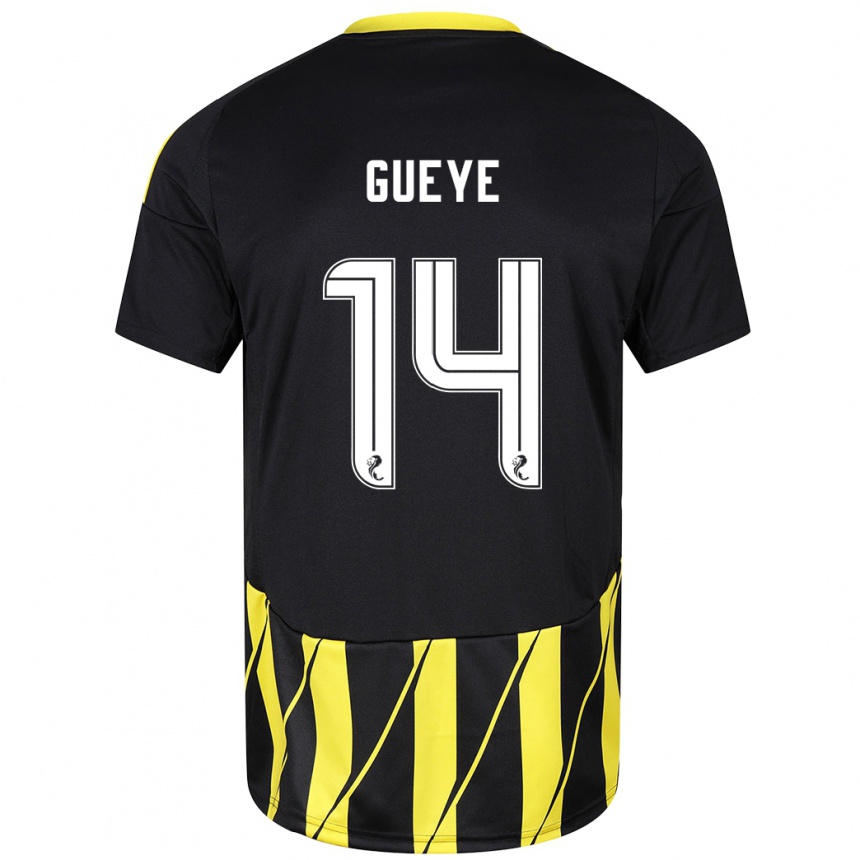 Niño Fútbol Camiseta Pape Habib Gueye #14 Negro Amarillo 2ª Equipación 2024/25 Perú