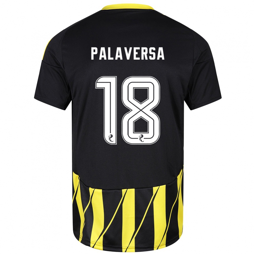 Niño Fútbol Camiseta Ante Palaversa #18 Negro Amarillo 2ª Equipación 2024/25 Perú