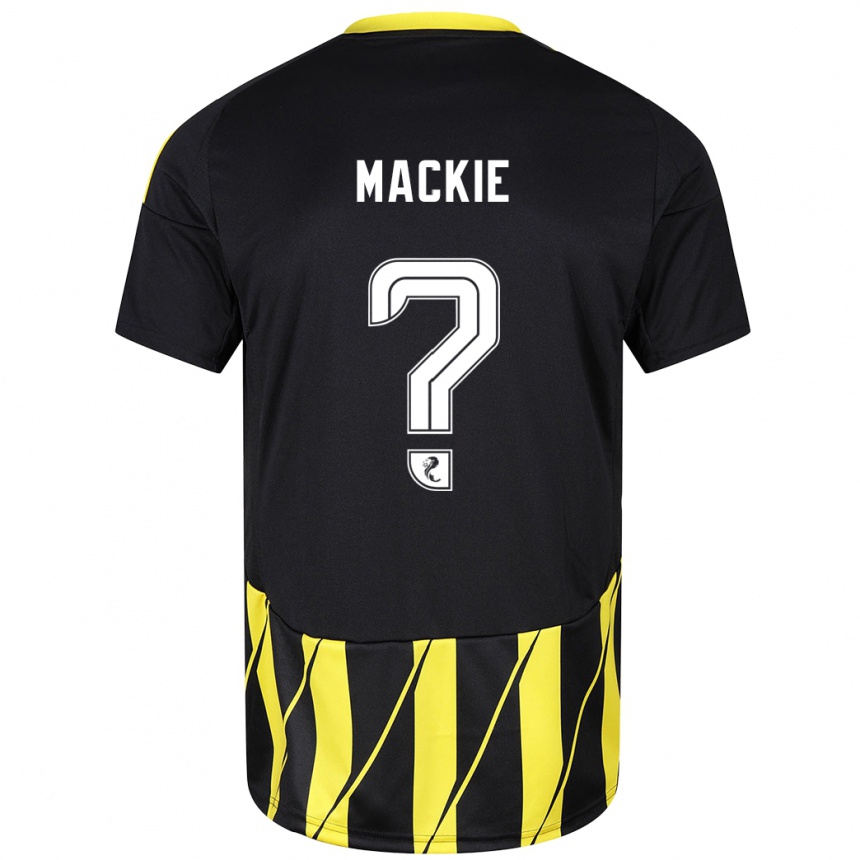 Niño Fútbol Camiseta Fraser Mackie #0 Negro Amarillo 2ª Equipación 2024/25 Perú