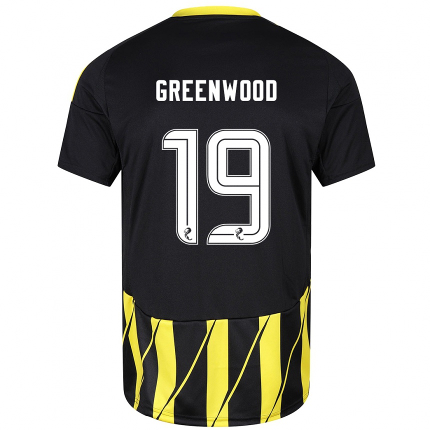 Niño Fútbol Camiseta Brodie Greenwood #19 Negro Amarillo 2ª Equipación 2024/25 Perú