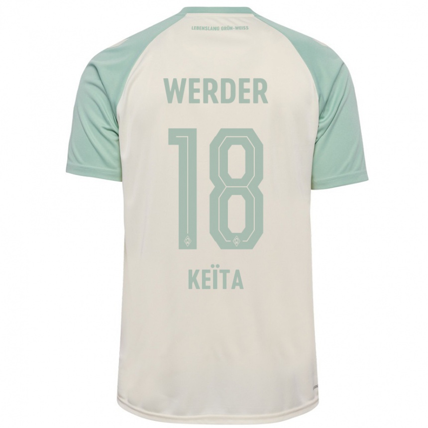 Niño Fútbol Camiseta Naby Keïta #18 Blanquecino Verde Claro 2ª Equipación 2024/25 Perú