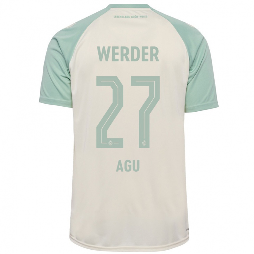 Niño Fútbol Camiseta Felix Agu #27 Blanquecino Verde Claro 2ª Equipación 2024/25 Perú