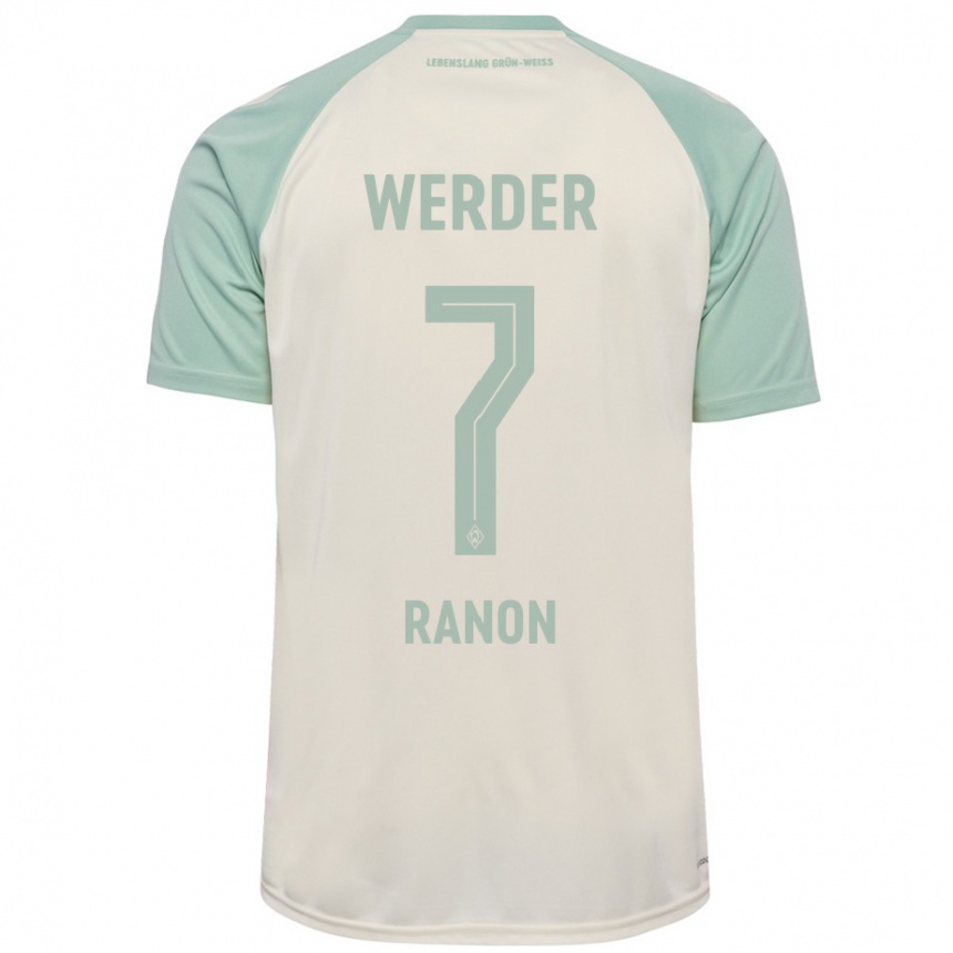 Niño Fútbol Camiseta Yuval Ranon #7 Blanquecino Verde Claro 2ª Equipación 2024/25 Perú