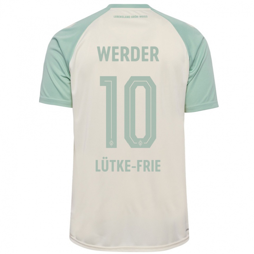 Niño Fútbol Camiseta Dennis Lütke-Frie #10 Blanquecino Verde Claro 2ª Equipación 2024/25 Perú