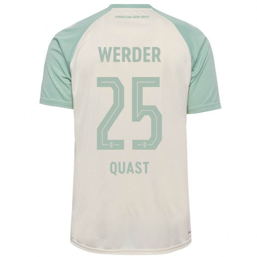 Niño Fútbol Camiseta Sönke Quast #25 Blanquecino Verde Claro 2ª Equipación 2024/25 Perú