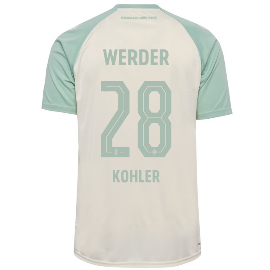 Niño Fútbol Camiseta Ethan Kohler #28 Blanquecino Verde Claro 2ª Equipación 2024/25 Perú