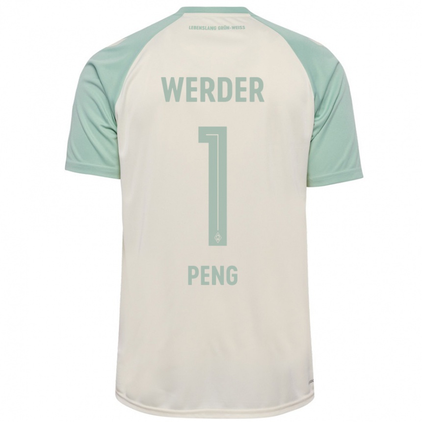 Niño Fútbol Camiseta Livia Peng #1 Blanquecino Verde Claro 2ª Equipación 2024/25 Perú