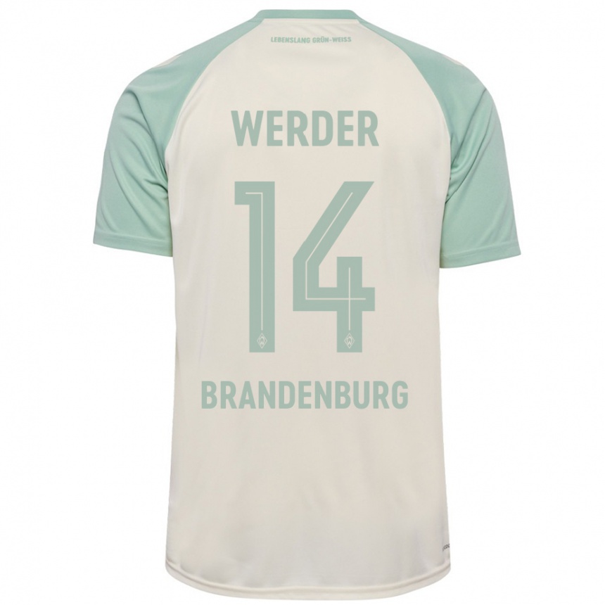 Niño Fútbol Camiseta Michaela Brandenburg #14 Blanquecino Verde Claro 2ª Equipación 2024/25 Perú