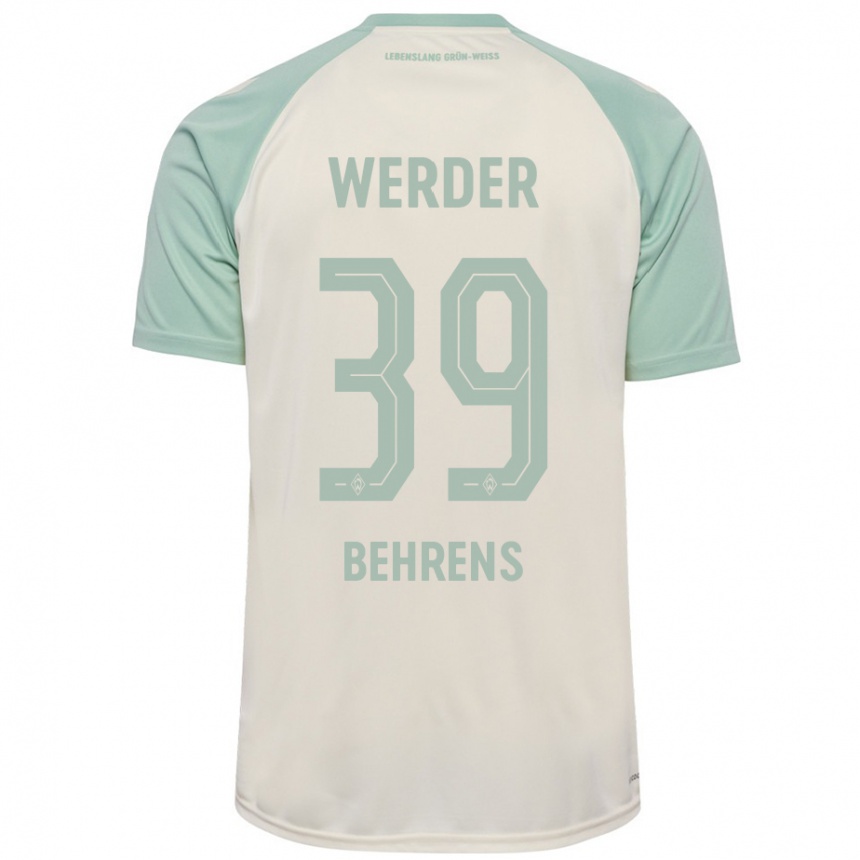 Niño Fútbol Camiseta Jette Behrens #39 Blanquecino Verde Claro 2ª Equipación 2024/25 Perú