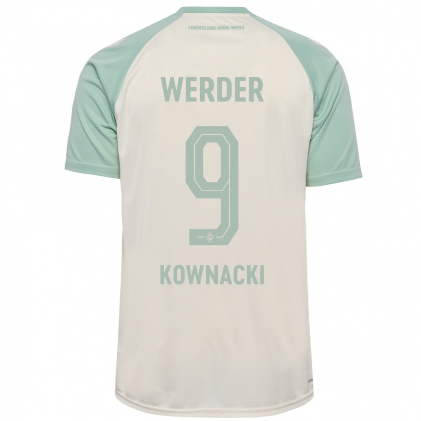 Niño Fútbol Camiseta Dawid Kownacki #9 Blanquecino Verde Claro 2ª Equipación 2024/25 Perú