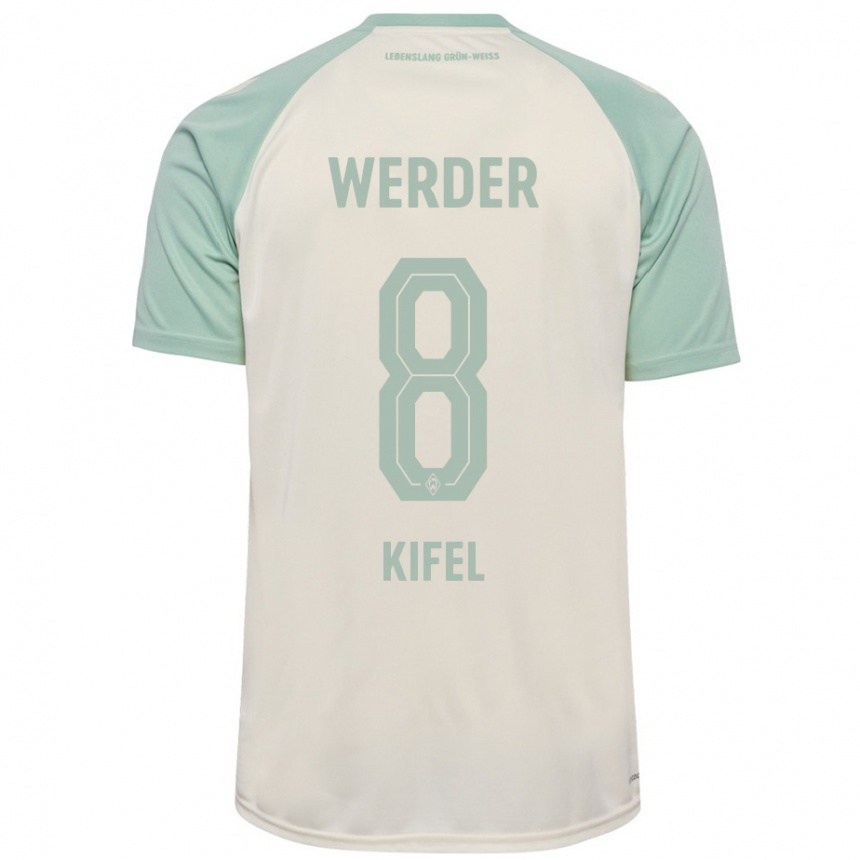 Niño Fútbol Camiseta Denis Kifel #8 Blanquecino Verde Claro 2ª Equipación 2024/25 Perú