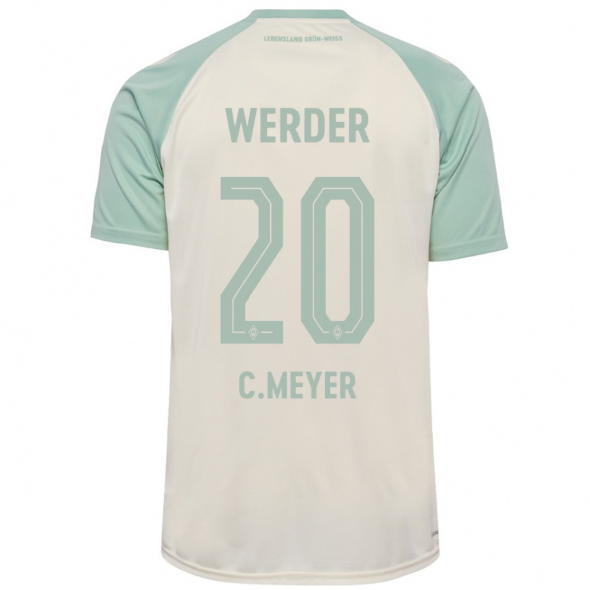 Niño Fútbol Camiseta Christin Meyer #20 Blanquecino Verde Claro 2ª Equipación 2024/25 Perú