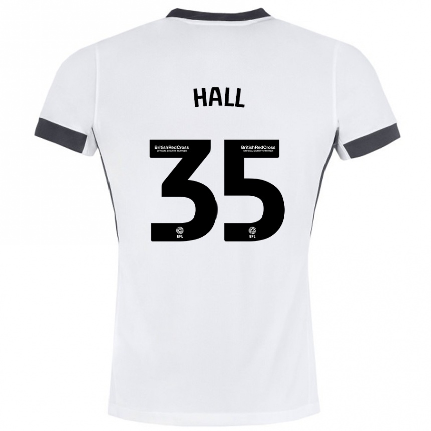 Niño Fútbol Camiseta George Hall #35 Blanco Negro 2ª Equipación 2024/25 Perú