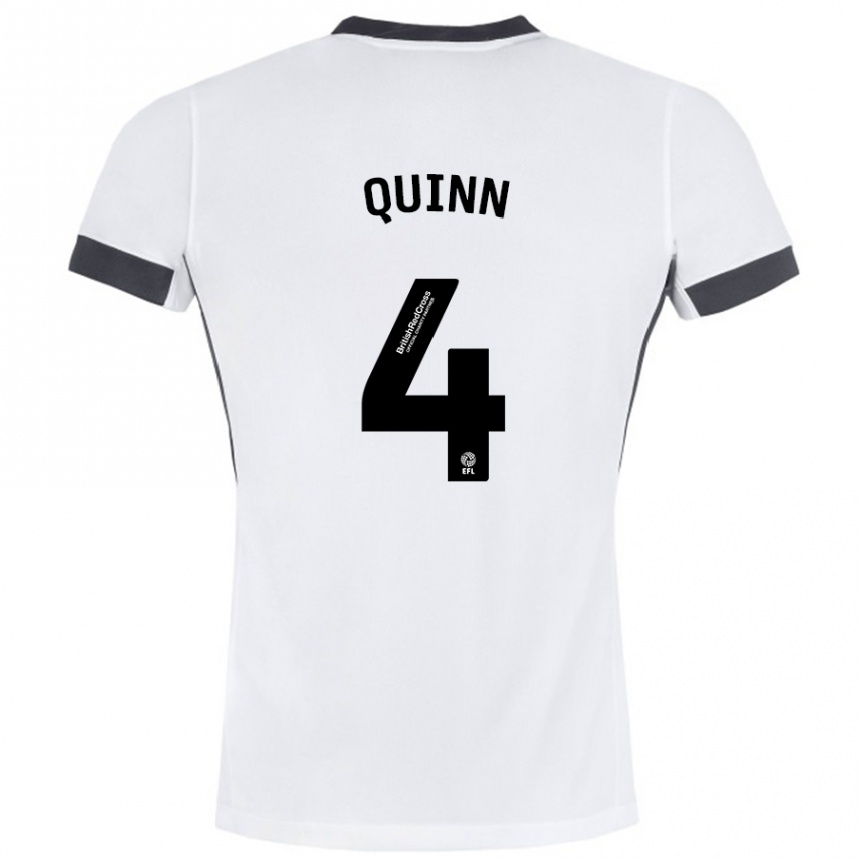 Niño Fútbol Camiseta Louise Catherine Quinn #4 Blanco Negro 2ª Equipación 2024/25 Perú