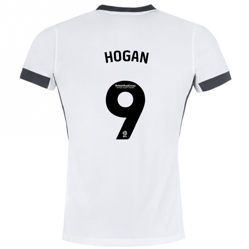 Niño Fútbol Camiseta Scott Hogan #9 Blanco Negro 2ª Equipación 2024/25 Perú