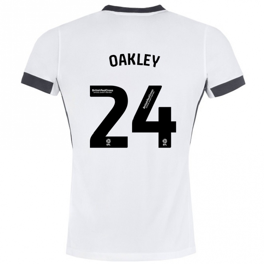 Niño Fútbol Camiseta Marcel Oakley #24 Blanco Negro 2ª Equipación 2024/25 Perú