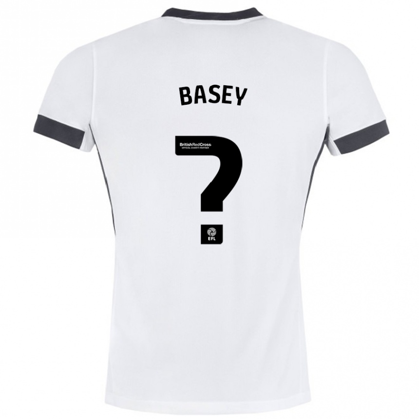 Niño Fútbol Camiseta Oliver Basey #0 Blanco Negro 2ª Equipación 2024/25 Perú