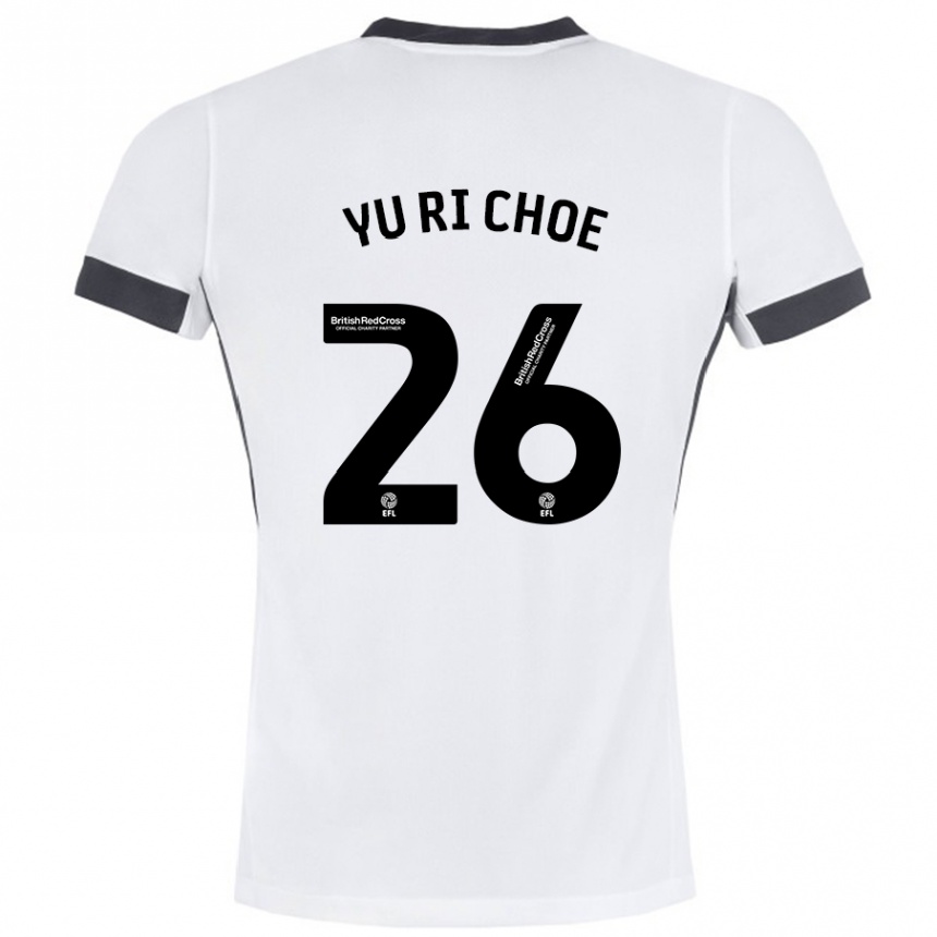 Niño Fútbol Camiseta Yu-Ri Choe #26 Blanco Negro 2ª Equipación 2024/25 Perú