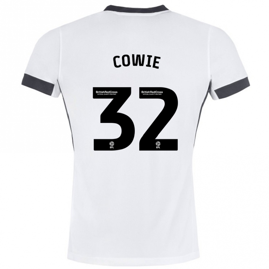 Niño Fútbol Camiseta Abbie Cowie #32 Blanco Negro 2ª Equipación 2024/25 Perú