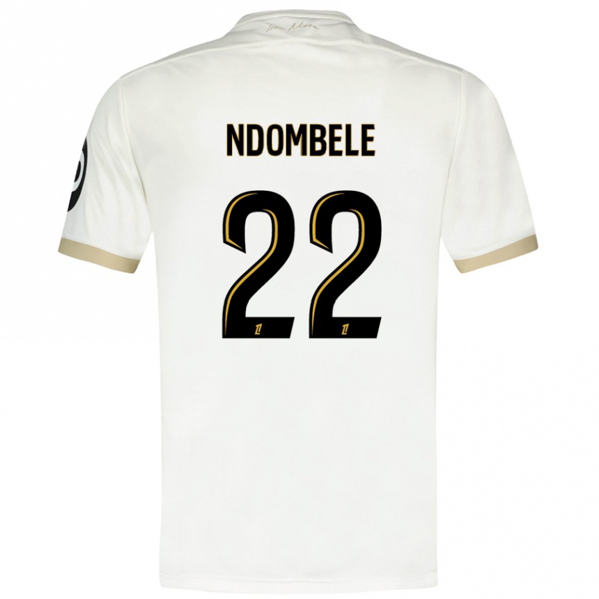 Niño Fútbol Camiseta Tanguy Ndombele #22 Blanco Dorado 2ª Equipación 2024/25 Perú