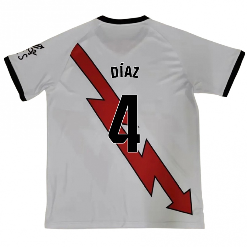 Niño Fútbol Camiseta Pedro Díaz #4 Rojo 2ª Equipación 2024/25 Perú