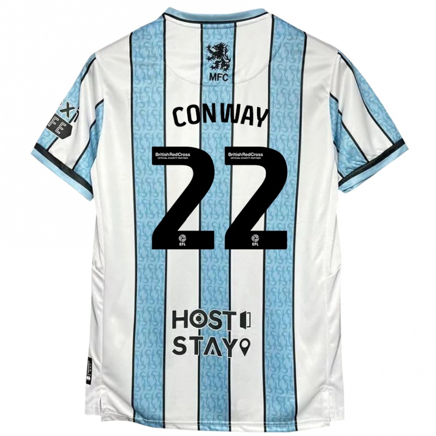 Niño Fútbol Camiseta Tommy Conway #22 Blanco Azul 2ª Equipación 2024/25 Perú