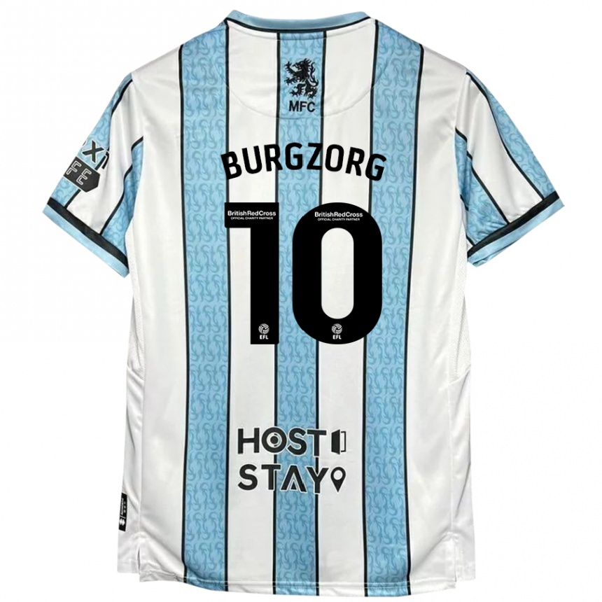 Niño Fútbol Camiseta Delano Burgzorg #10 Blanco Azul 2ª Equipación 2024/25 Perú