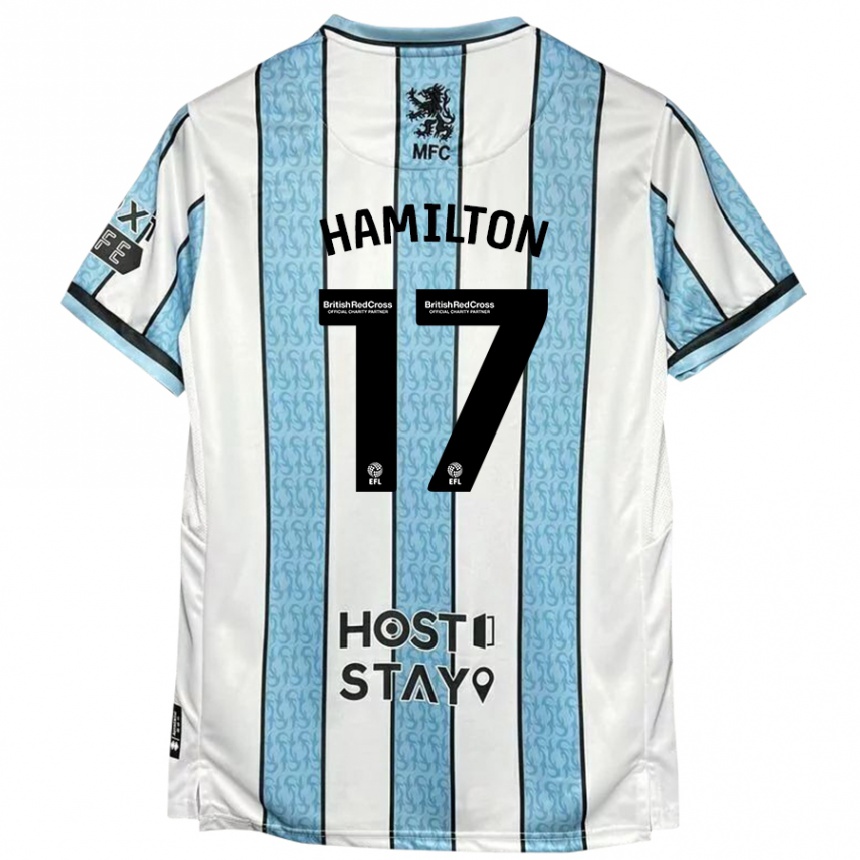 Niño Fútbol Camiseta Micah Hamilton #17 Blanco Azul 2ª Equipación 2024/25 Perú