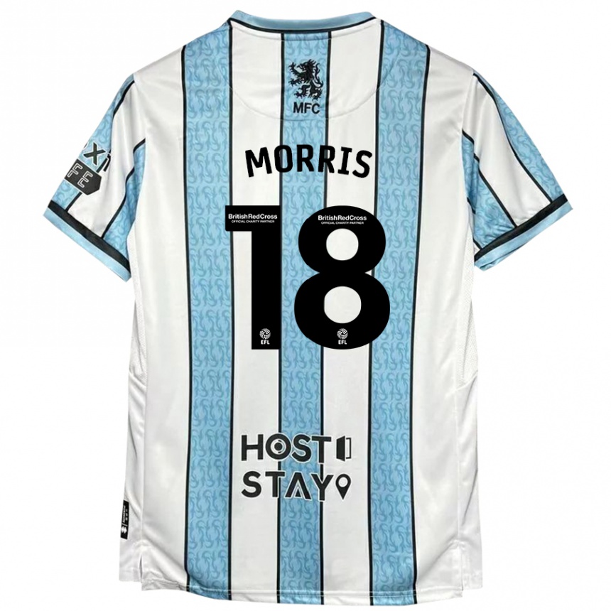 Niño Fútbol Camiseta Aidan Morris #18 Blanco Azul 2ª Equipación 2024/25 Perú