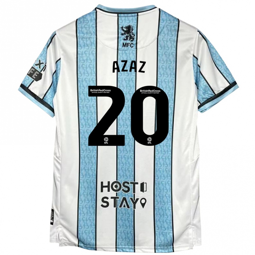 Niño Fútbol Camiseta Finn Azaz #20 Blanco Azul 2ª Equipación 2024/25 Perú