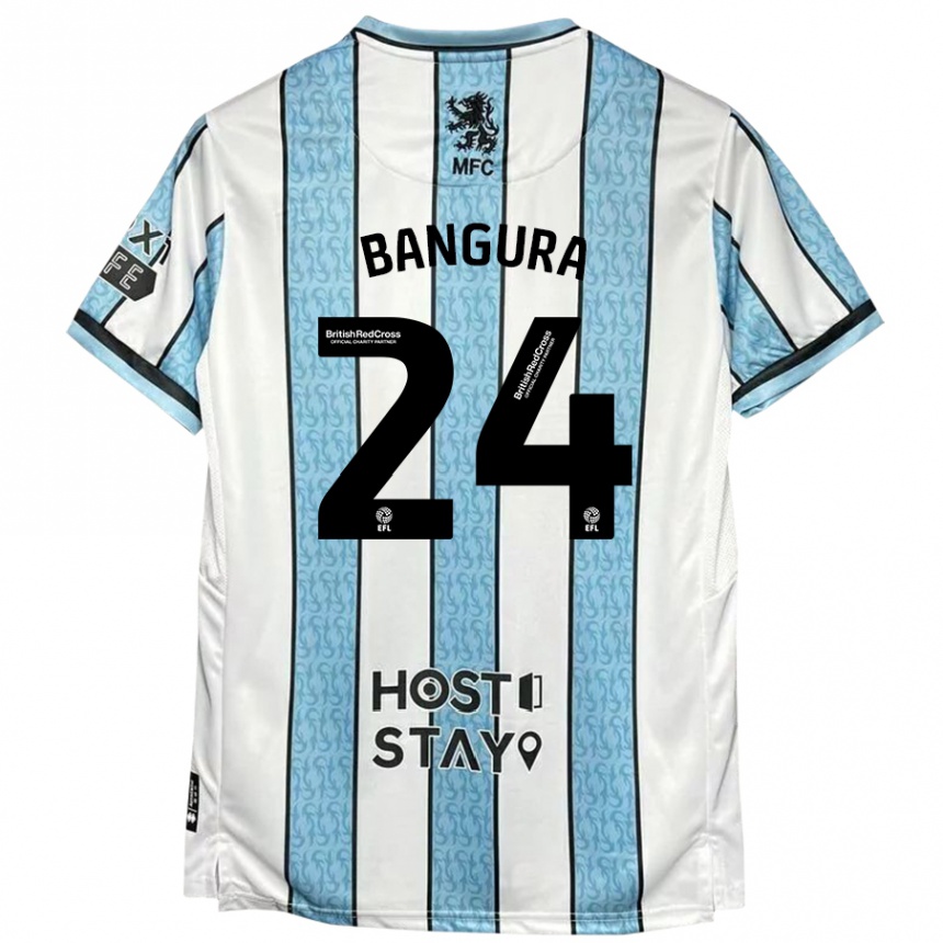 Niño Fútbol Camiseta Alex Bangura #24 Blanco Azul 2ª Equipación 2024/25 Perú