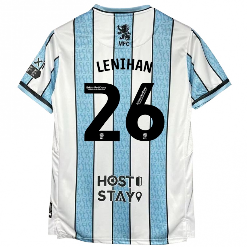 Niño Fútbol Camiseta Darragh Lenihan #26 Blanco Azul 2ª Equipación 2024/25 Perú