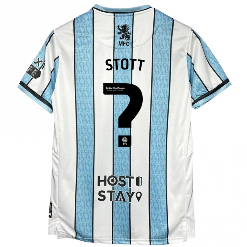 Niño Fútbol Camiseta Jack Stott #0 Blanco Azul 2ª Equipación 2024/25 Perú