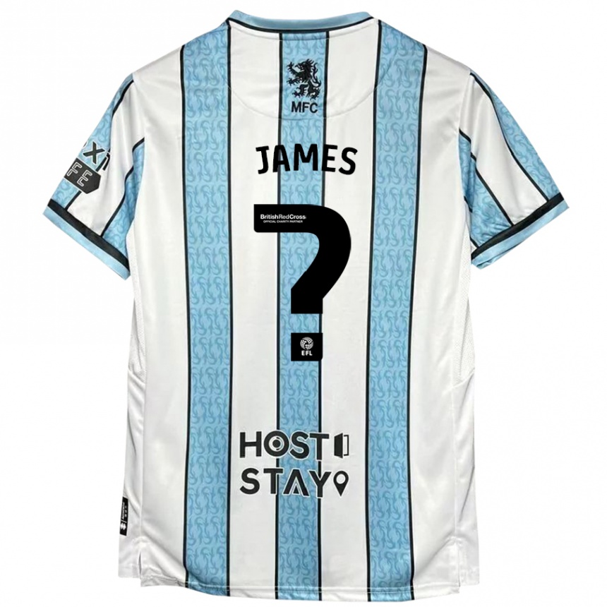 Niño Fútbol Camiseta Daniel James #0 Blanco Azul 2ª Equipación 2024/25 Perú