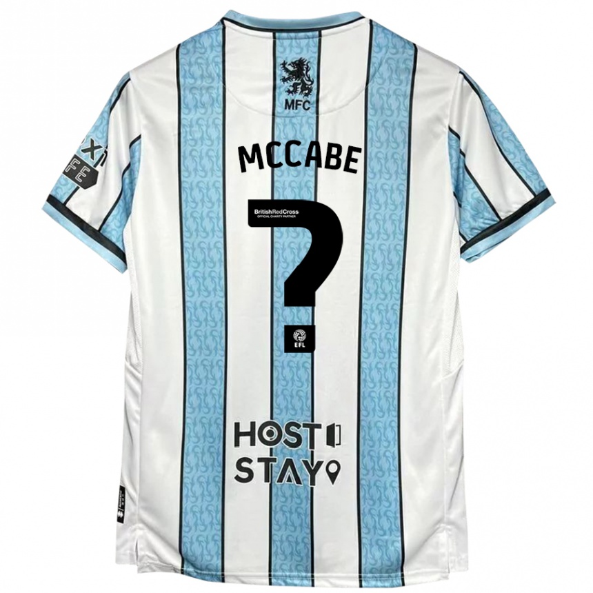 Niño Fútbol Camiseta Iain Mccabe #0 Blanco Azul 2ª Equipación 2024/25 Perú