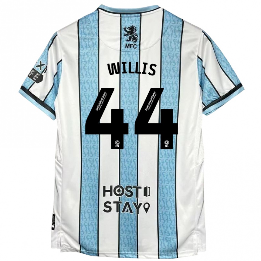 Niño Fútbol Camiseta Pharrell Willis #44 Blanco Azul 2ª Equipación 2024/25 Perú