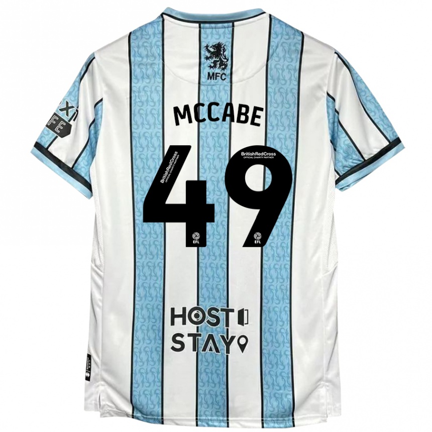 Niño Fútbol Camiseta Law Mccabe #49 Blanco Azul 2ª Equipación 2024/25 Perú