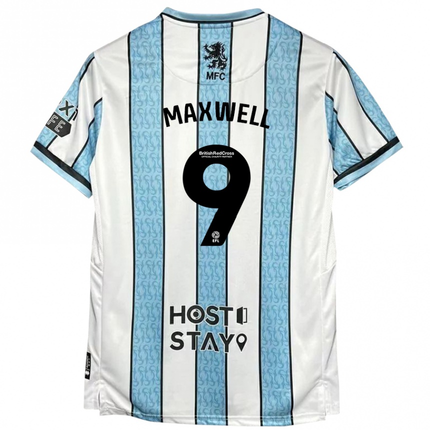 Niño Fútbol Camiseta Armani Maxwell #9 Blanco Azul 2ª Equipación 2024/25 Perú