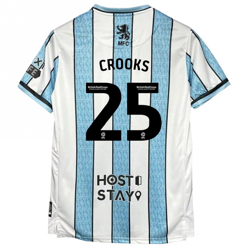 Niño Fútbol Camiseta Matt Crooks #25 Blanco Azul 2ª Equipación 2024/25 Perú