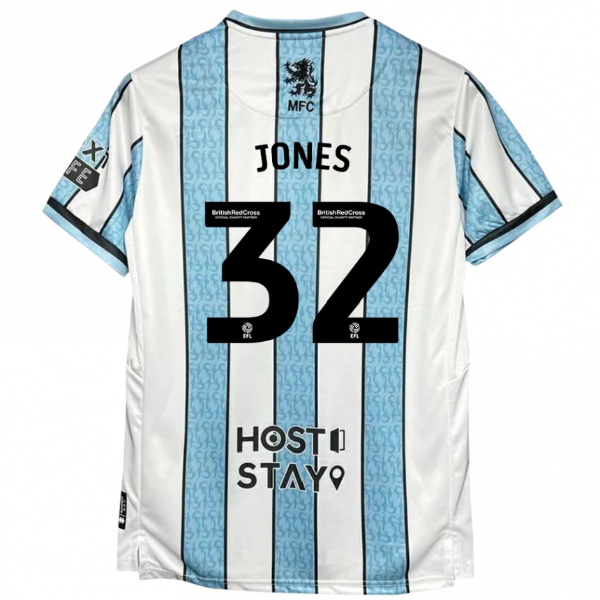 Niño Fútbol Camiseta Jamie Jones #32 Blanco Azul 2ª Equipación 2024/25 Perú