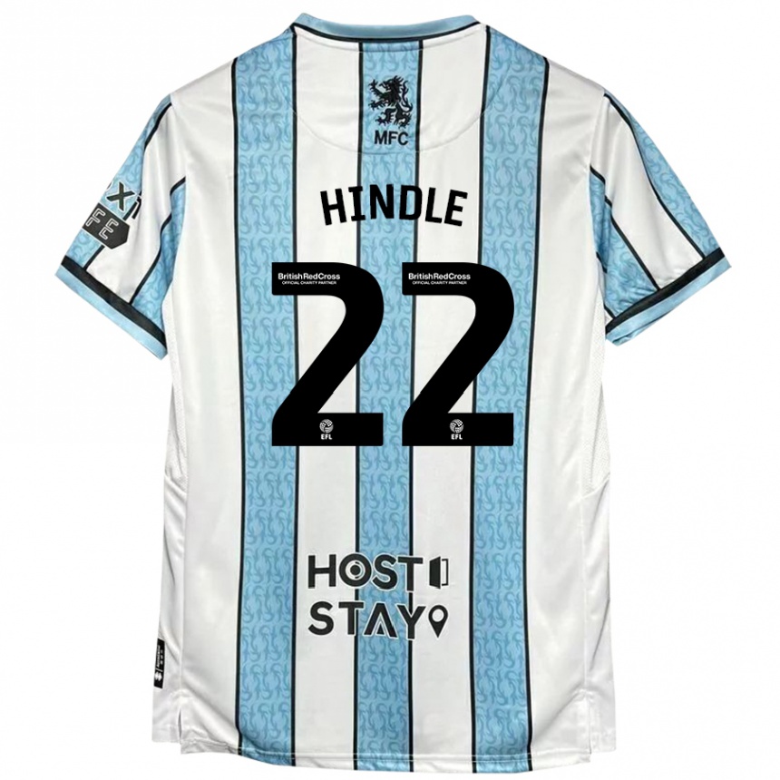 Niño Fútbol Camiseta Rachel Hindle #22 Blanco Azul 2ª Equipación 2024/25 Perú