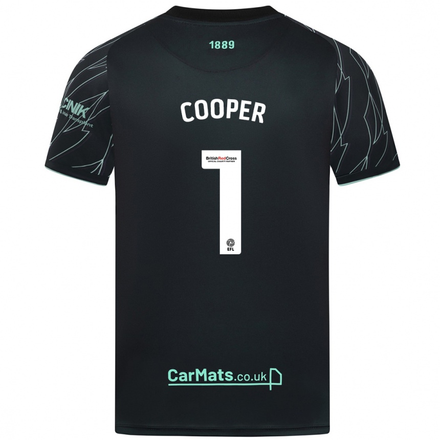 Niño Fútbol Camiseta Michael Cooper #1 Negro Verde 2ª Equipación 2024/25 Perú