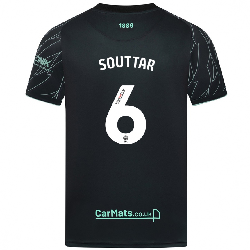 Niño Fútbol Camiseta Harry Souttar #6 Negro Verde 2ª Equipación 2024/25 Perú