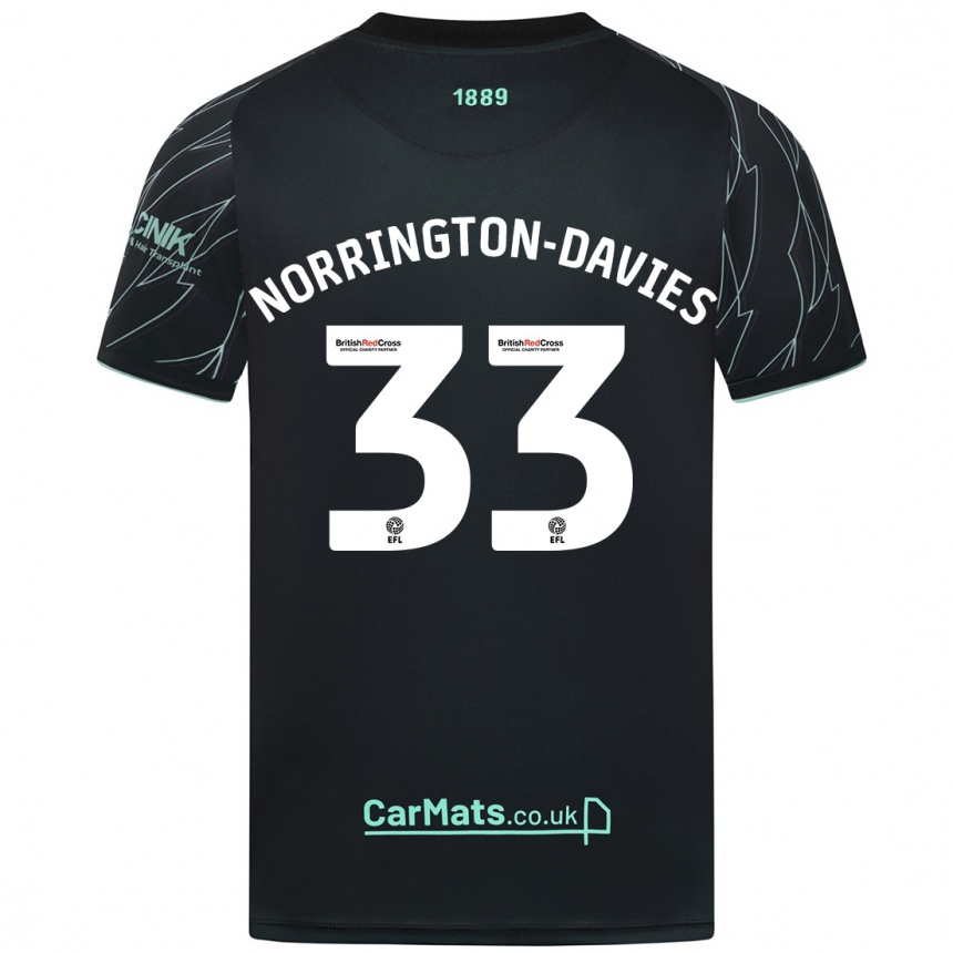 Niño Fútbol Camiseta Rhys Norrington-Davies #33 Negro Verde 2ª Equipación 2024/25 Perú