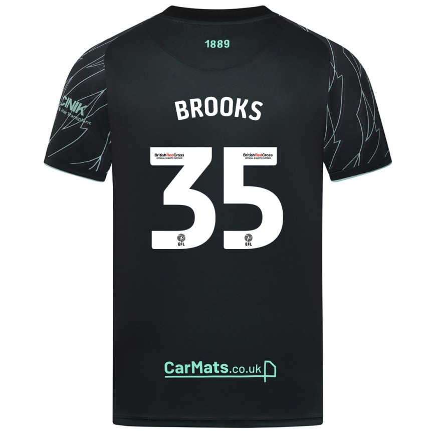 Niño Fútbol Camiseta Andre Brooks #35 Negro Verde 2ª Equipación 2024/25 Perú