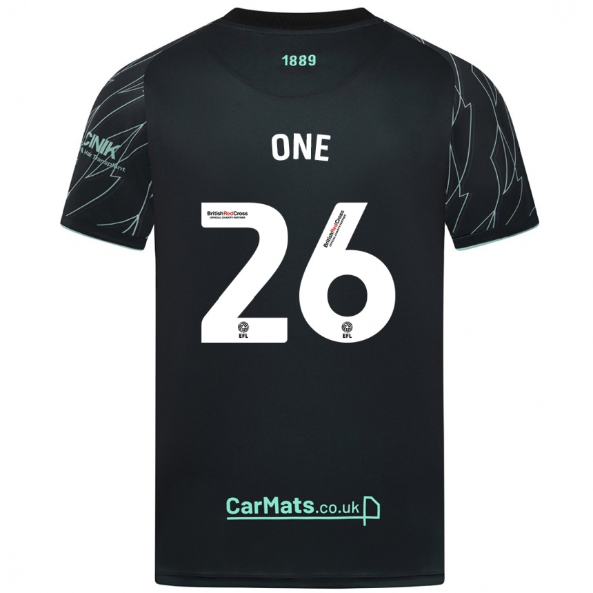 Niño Fútbol Camiseta Ryan Oné #26 Negro Verde 2ª Equipación 2024/25 Perú