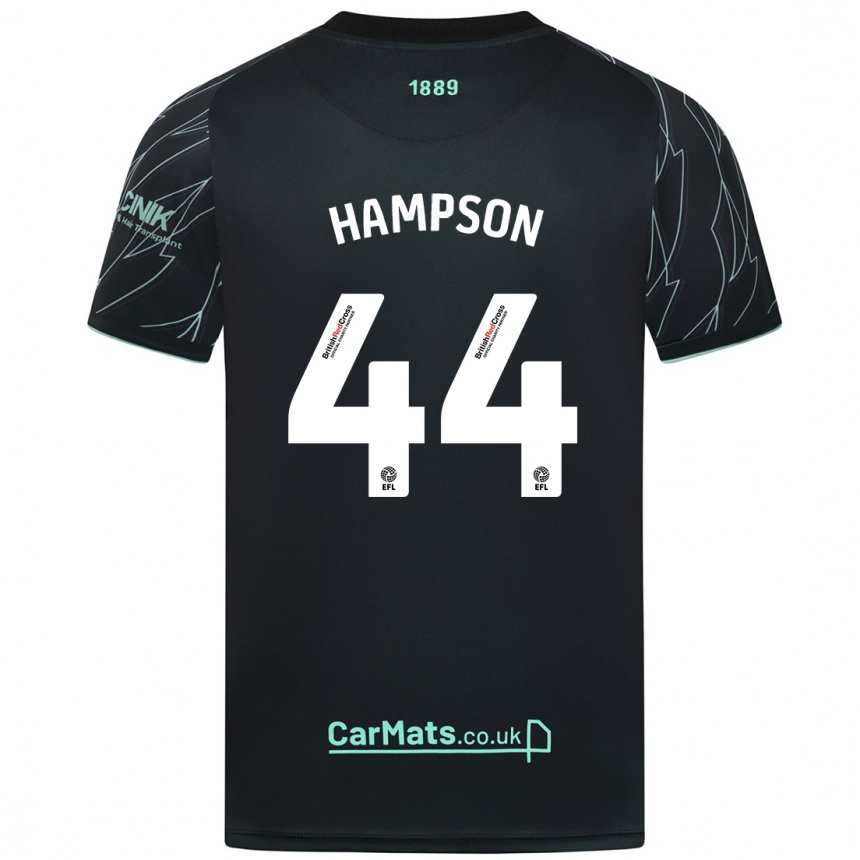 Niño Fútbol Camiseta Owen Hampson #44 Negro Verde 2ª Equipación 2024/25 Perú