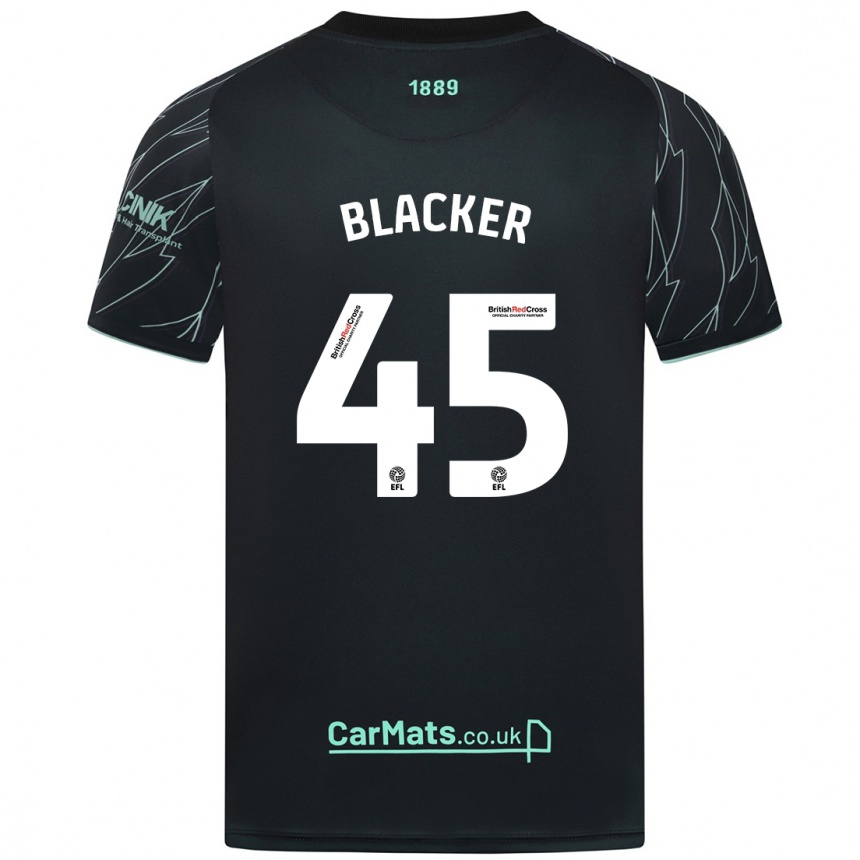 Niño Fútbol Camiseta Billy Blacker #45 Negro Verde 2ª Equipación 2024/25 Perú